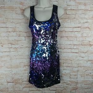 TCEC Sequined cocktail dress multicolored SZ S
